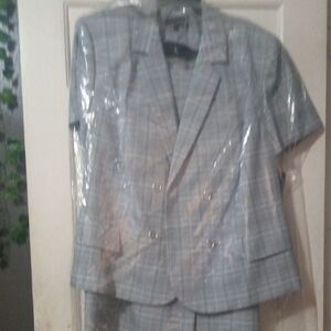 Classic Gray Checkered Men's Suit